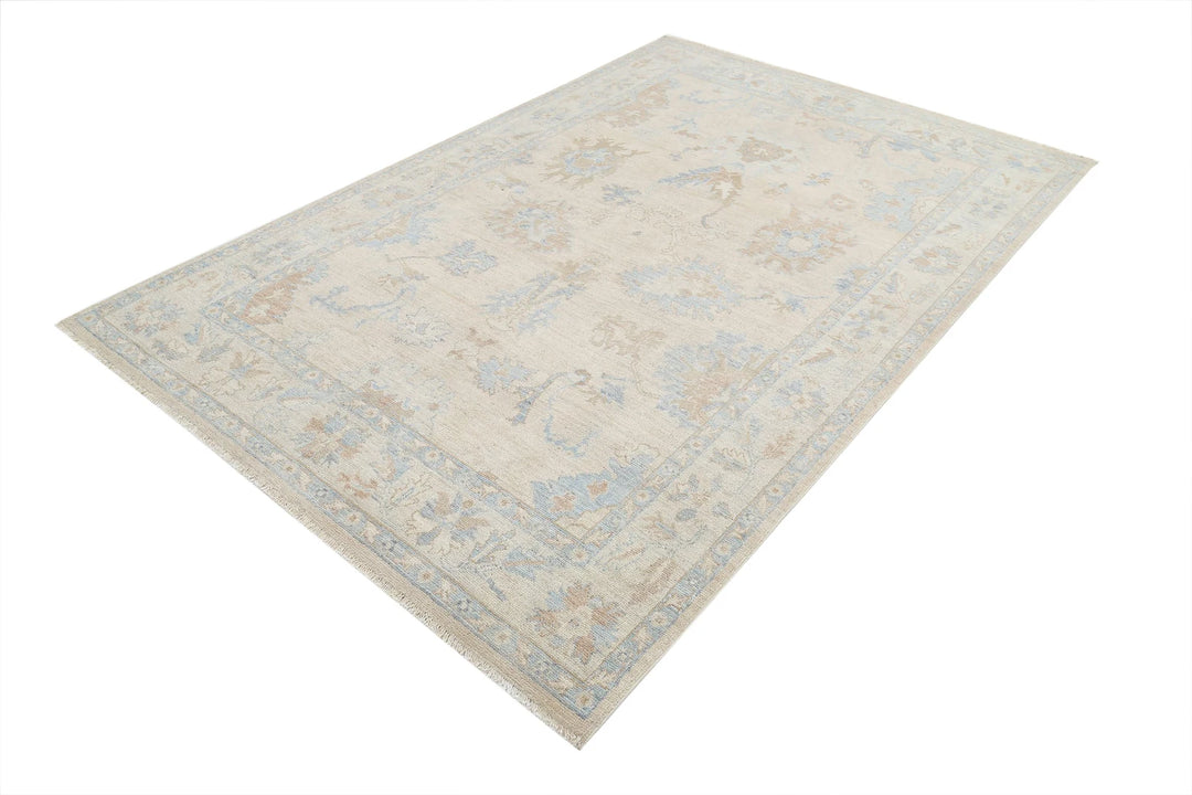 Afghan Oushak Rug 5' 9" x 8' 9" Hand-Knotted | No. AT85229