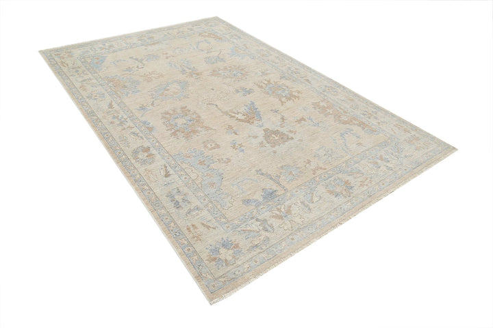 Afghan Oushak Rug 5' 9" x 8' 9" Hand-Knotted | No. AT85229