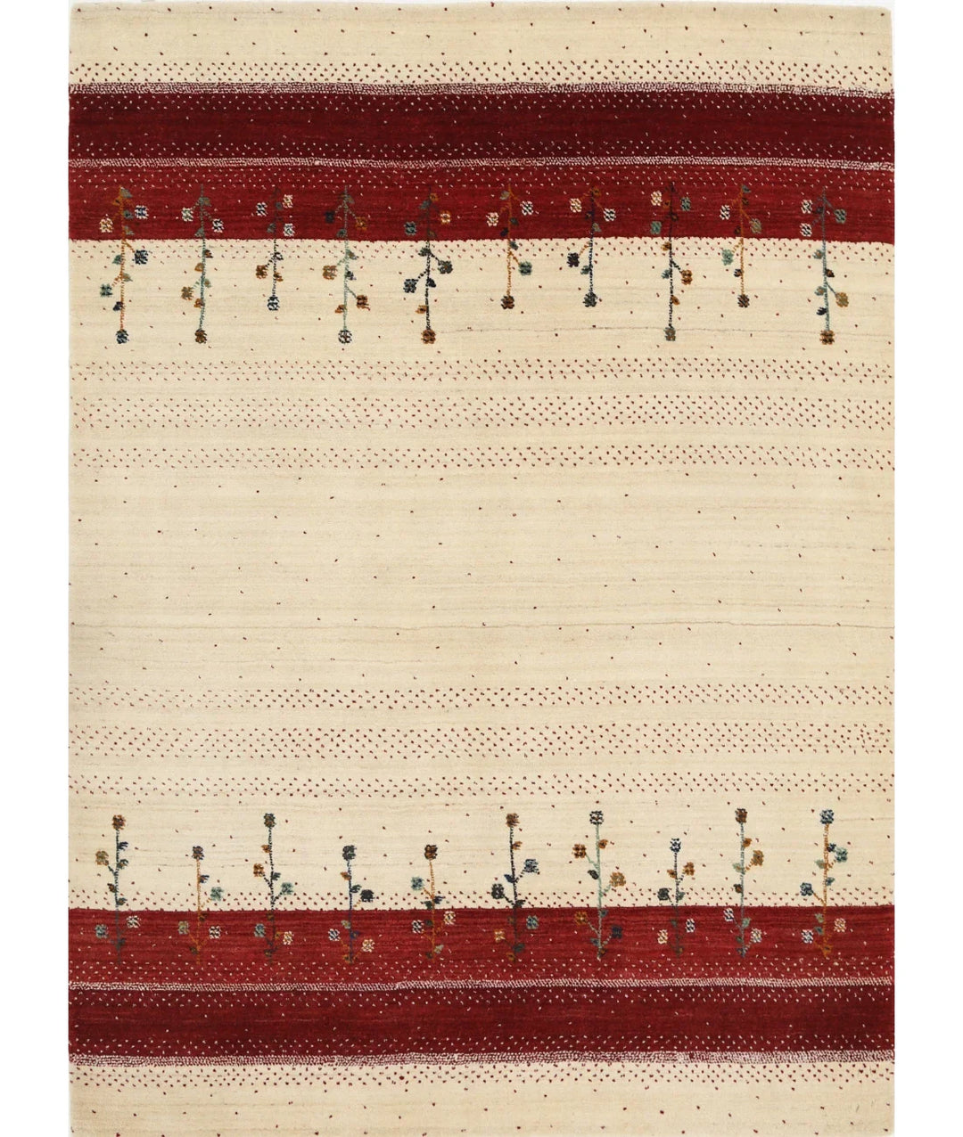 Ivory Indian Lori Rug 4' 8" x 6' 6" Hand-Knotted | No. AT852454