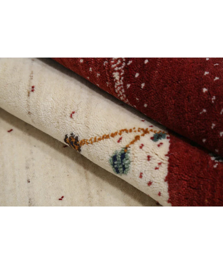 Ivory Indian Lori Rug 4' 8" x 6' 6" Hand-Knotted | No. AT852454