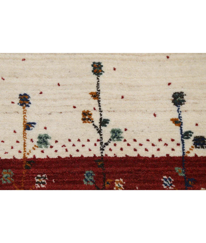 Ivory Indian Lori Rug 4' 8" x 6' 6" Hand-Knotted | No. AT852454