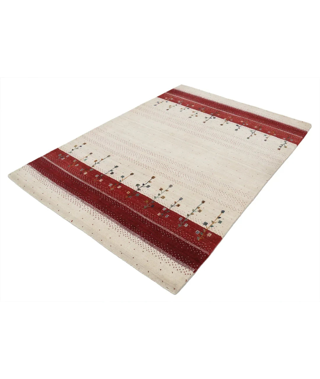 Ivory Indian Lori Rug 4' 8" x 6' 6" Hand-Knotted | No. AT852454