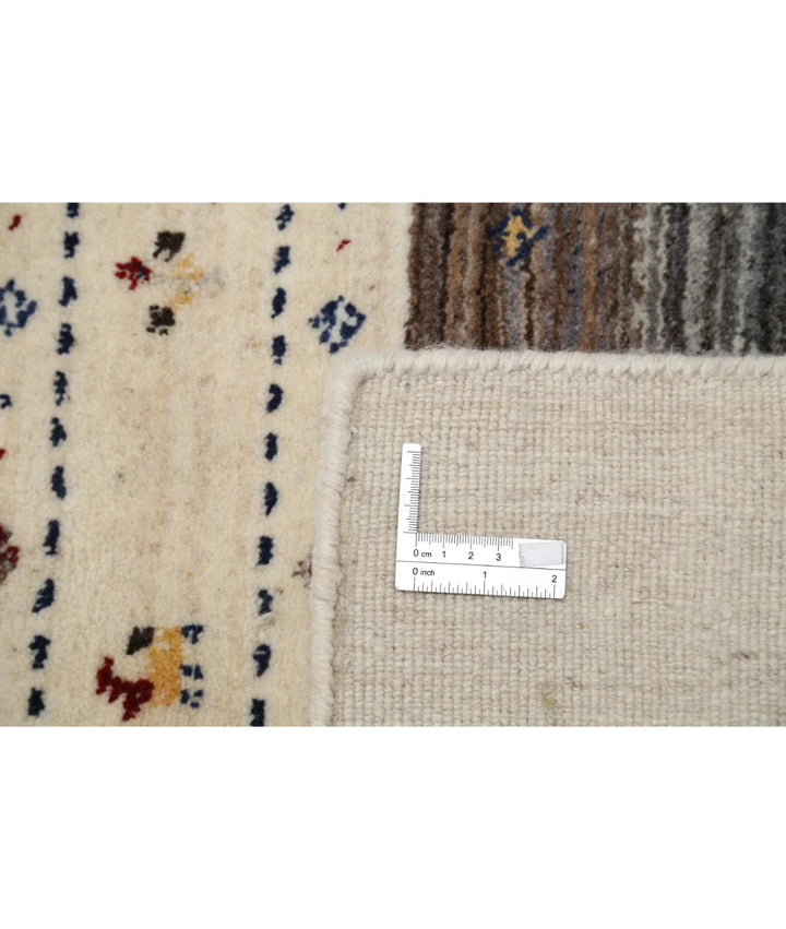 Ivory Indian Lori Rug 3' 11" x 5' 11" Hand-Knotted | No. AT85338