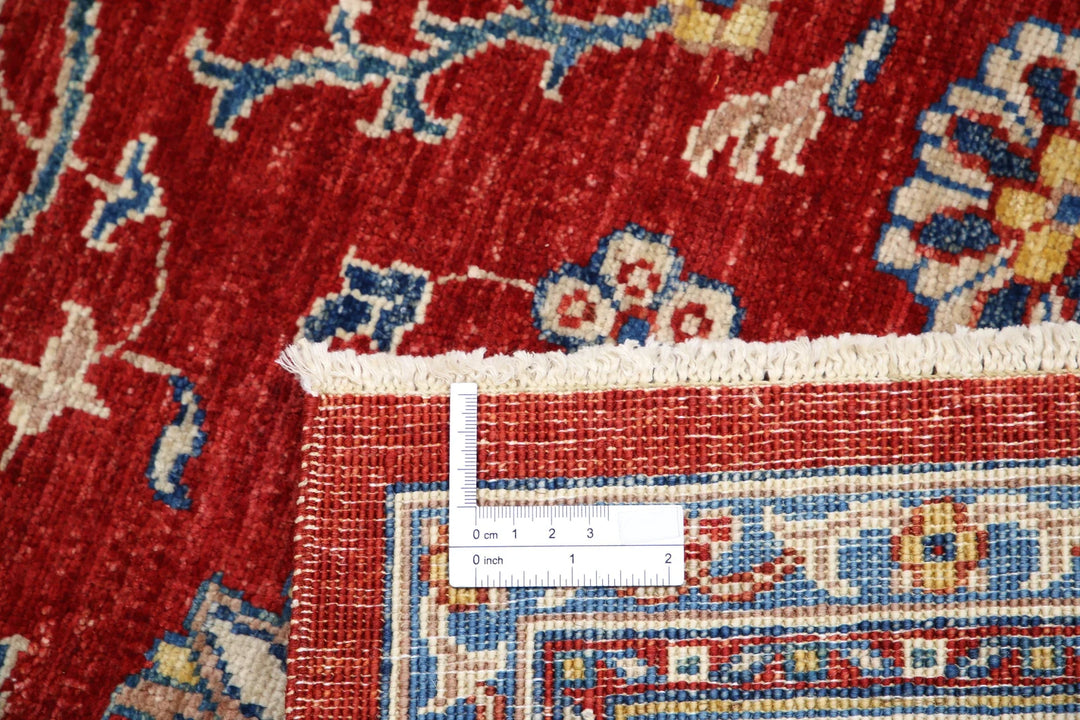 Red Afghan Ziegler Rug 5' 6" x 7' 9" Hand-Knotted | No. AT85400