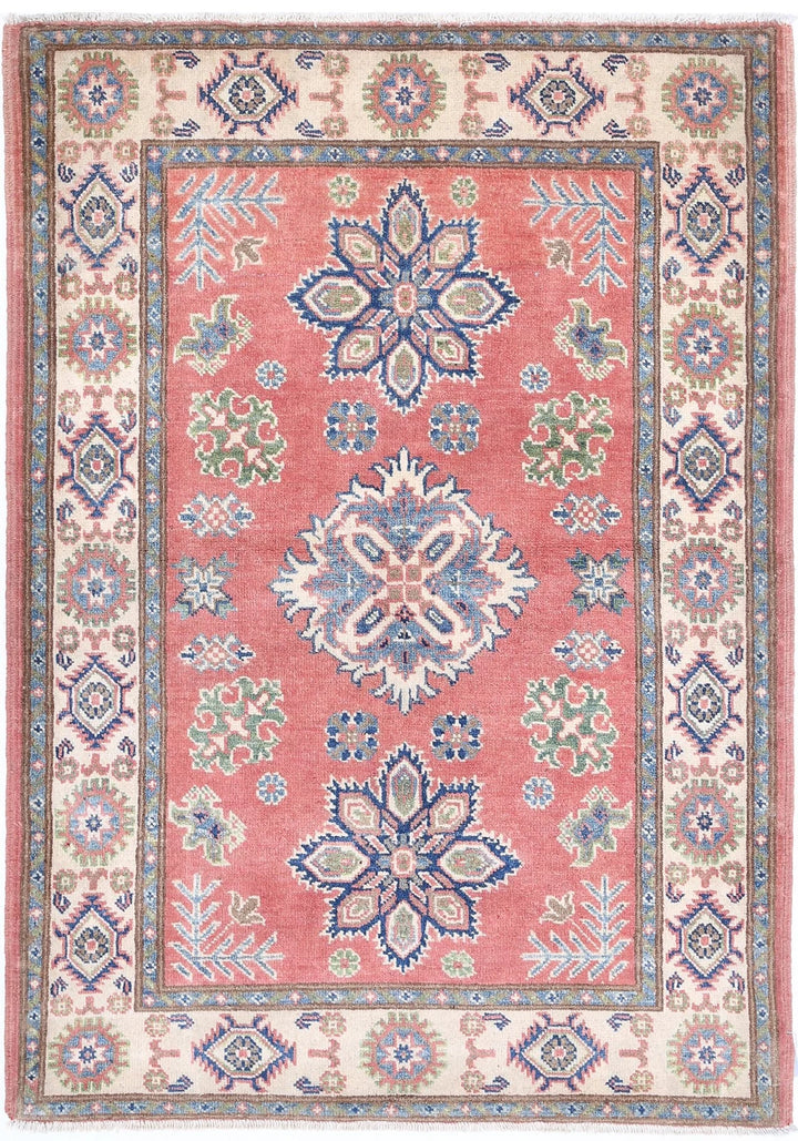 Afghan Tribal Kazak Rug 3' 3" x 4' 9" Hand-Knotted | No. AT85411