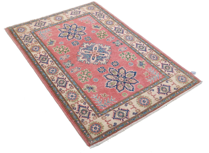 Afghan Tribal Kazak Rug 3' 3" x 4' 9" Hand-Knotted | No. AT85411