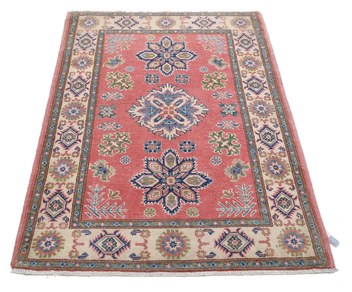Afghan Tribal Kazak Rug 3' 3" x 4' 9" Hand-Knotted | No. AT85411
