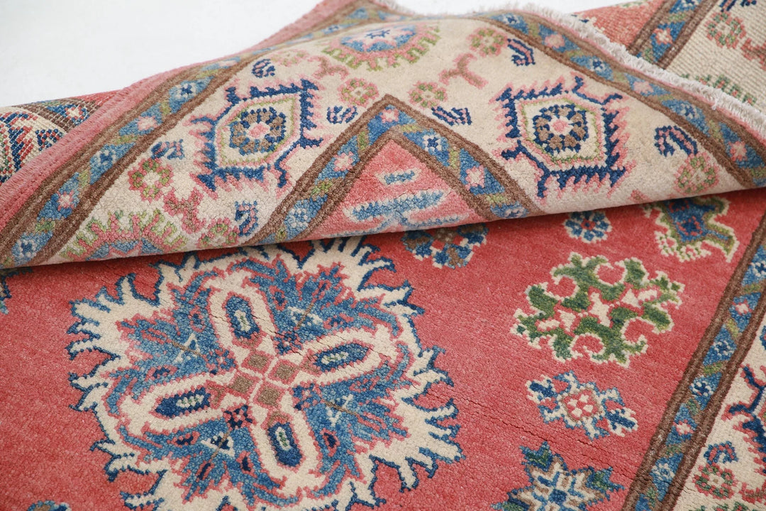Afghan Tribal Kazak Rug 3' 3" x 4' 9" Hand-Knotted | No. AT85411
