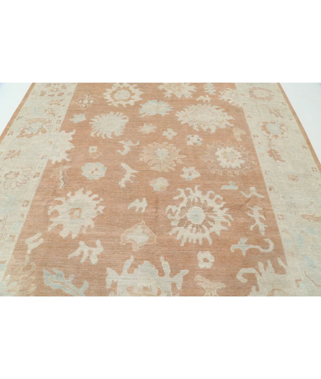 Brown Afghan Oushak Rug 8' 3" x 9' 11" Hand-Knotted | No. AT854657
