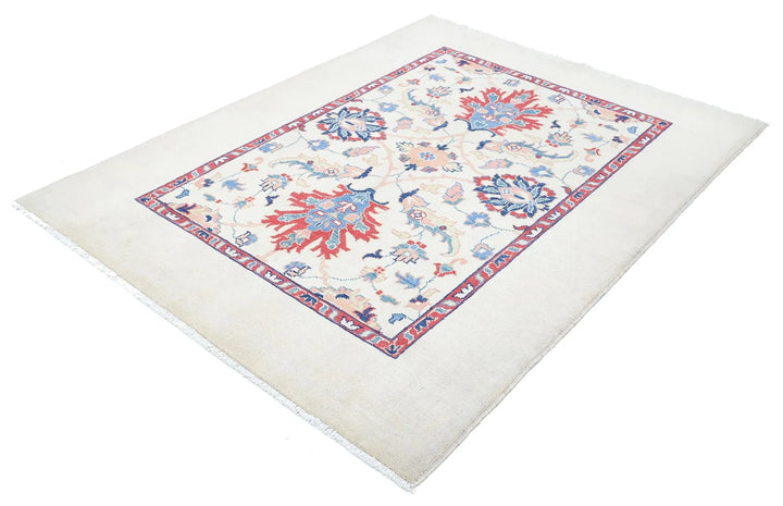 Afghan Ziegler Rug 5' 1" x 6' 9" Hand-Knotted | No. AT85498