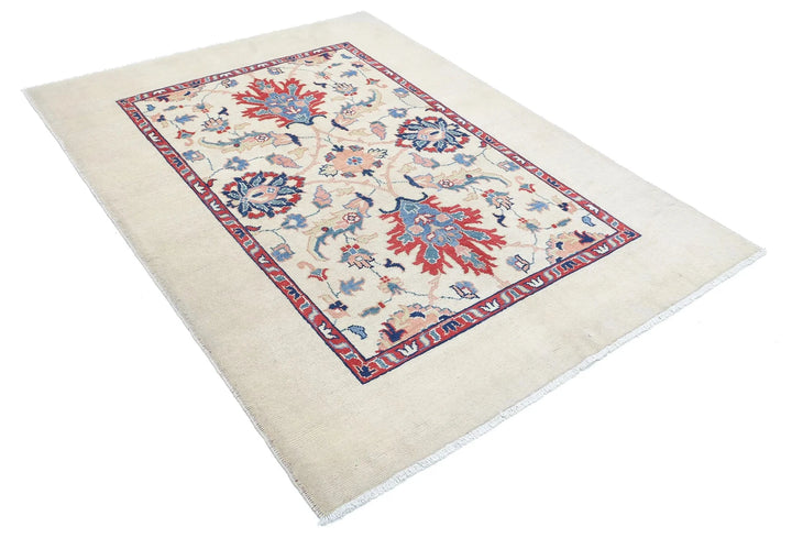 Afghan Ziegler Rug 5' 1" x 6' 9" Hand-Knotted | No. AT85498