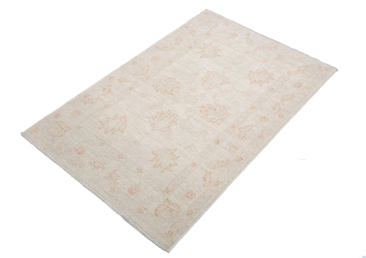 Ivory Afghan Serenity Rug 2' 7" x 3' 10" Hand-Knotted | No. AT85521