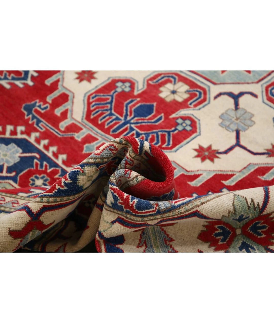 Afghan Kazak Rug 9' 8" x 12' 5" Hand-Knotted | No. AT85536