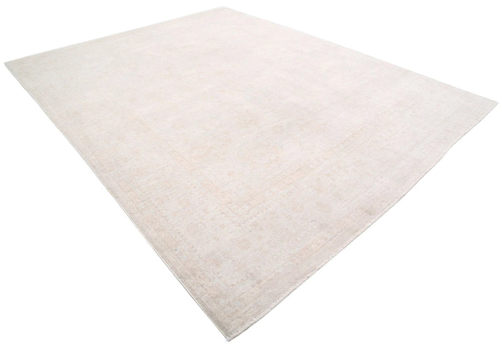 Ivory Afghan Oushak Rug 9' 2" x 11' 5" Hand-Knotted | No. AT85581