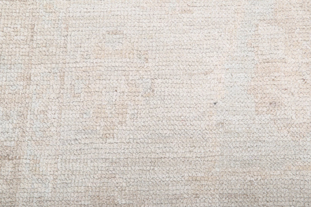 Ivory Afghan Oushak Rug 9' 2" x 11' 5" Hand-Knotted | No. AT85581