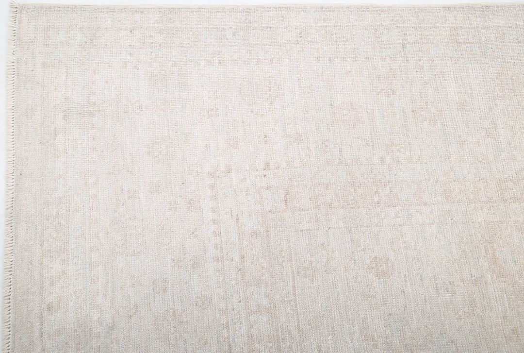 Ivory Afghan Oushak Rug 9' 2" x 11' 5" Hand-Knotted | No. AT85581