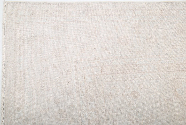 Ivory Afghan Oushak Rug 9' 2" x 11' 5" Hand-Knotted | No. AT85581
