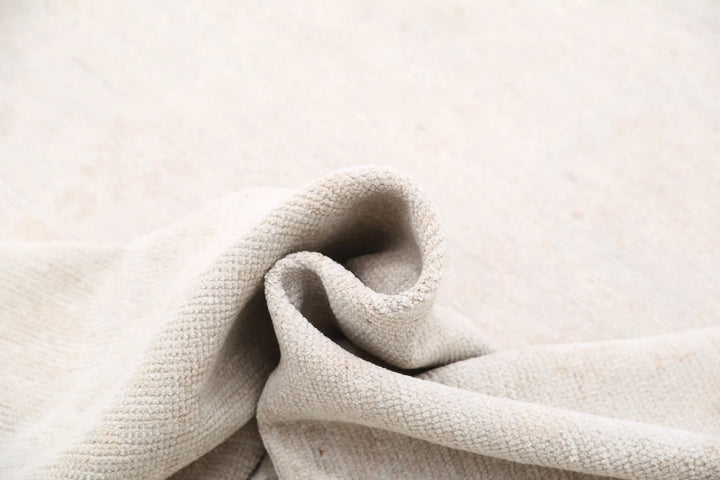 Ivory Afghan Oushak Rug 9' 2" x 11' 5" Hand-Knotted | No. AT85581