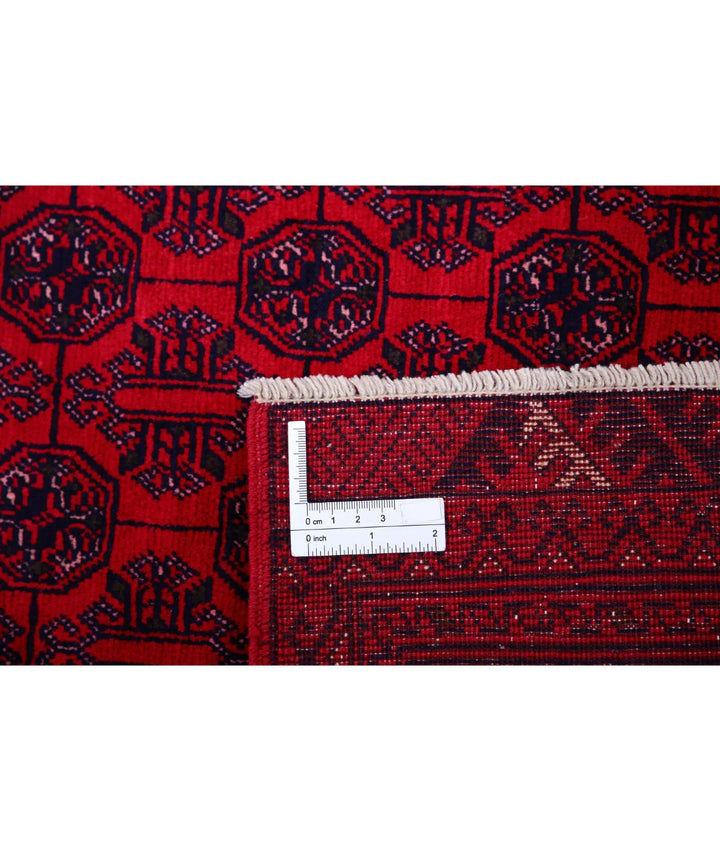 Red Afghan Beljik Rug 6' 6" x 9' 3" Hand-Knotted | No. AT85596