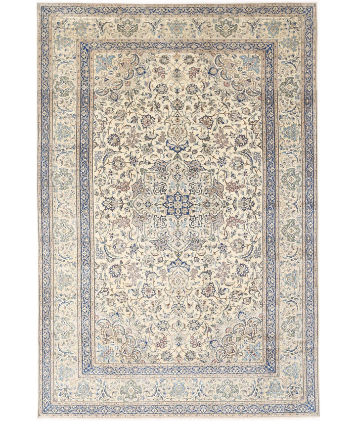 Ivory Persian Nain Rug 9' 11" x 14' 10" Hand-Knotted | No. AT85624