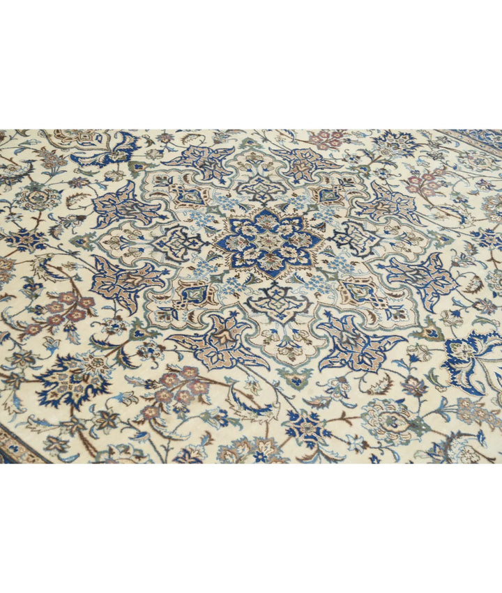 Ivory Persian Nain Rug 9' 11" x 14' 10" Hand-Knotted | No. AT85624