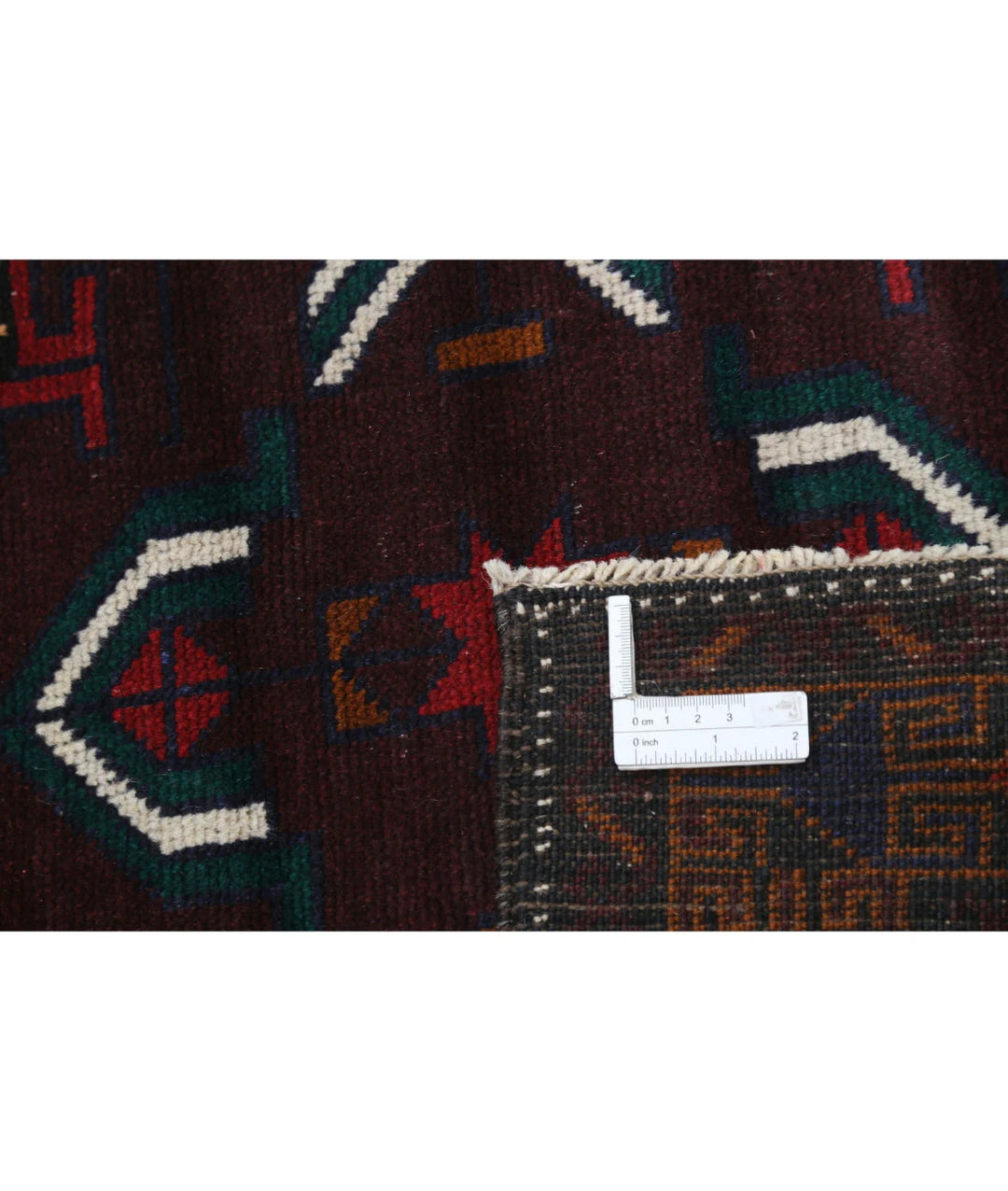 Red Afghan Baluchi Rug 3' 2" x 4' 9" Hand-Knotted | No. AT85864