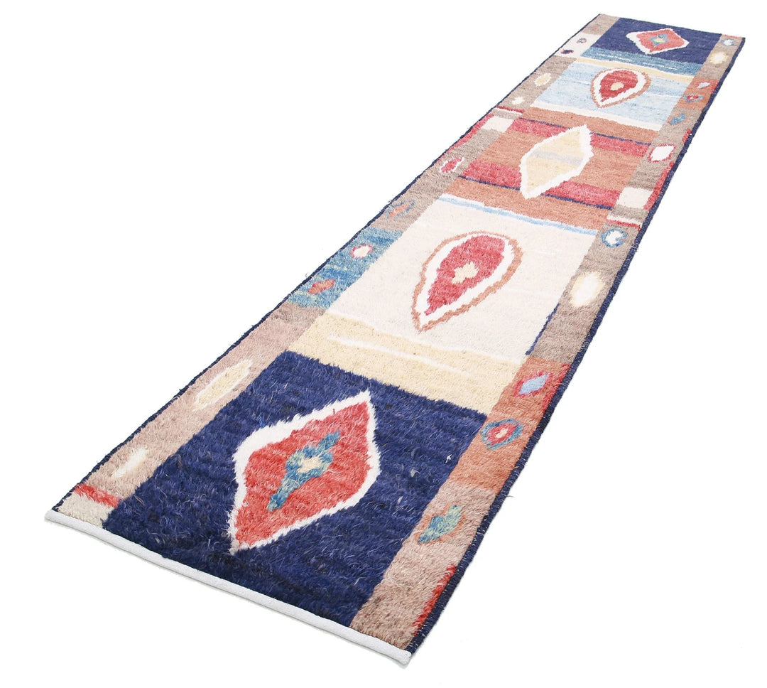 Afghan Tribal Rug 2' 9" x 13' 10" Hand-Knotted | No. AT85956
