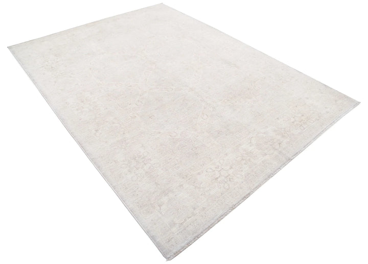 Afghan Tabriz Rug 6' 1" x 7' 11" Hand-Knotted | No. AT86021