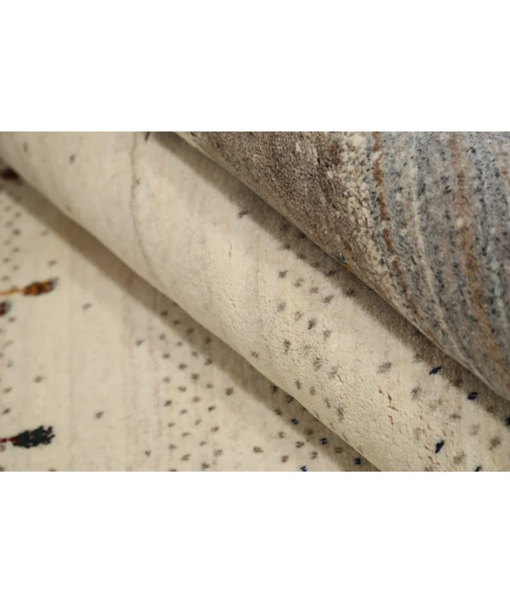 Ivory Indian Oriental Rug 4' 7" x 6' 6" Hand-Knotted | No. AT86108
