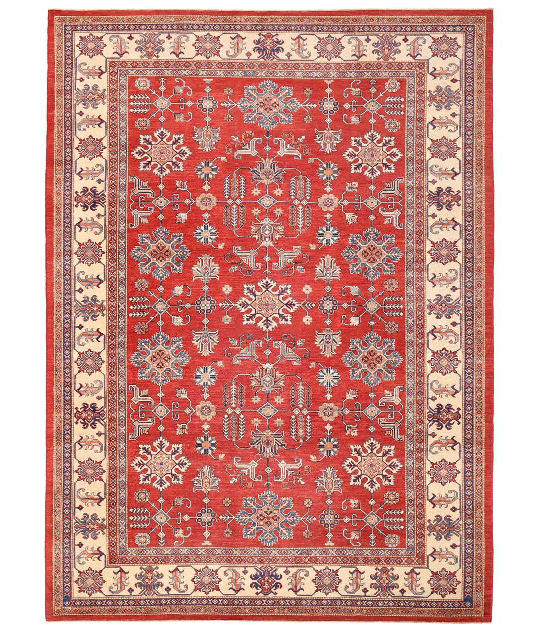 Afghan Kazak Rug 10' 5" x 14' 5" Hand-Knotted | No. AT86120
