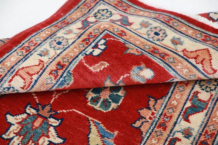 Red Afghan Ziegler Rug 2' 8" x 3' 10" Hand-Knotted | No. AT86309