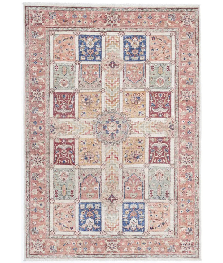Afghan Bakhtiari Rug 3' 10" x 5' 8" Hand-Knotted | No. AT86320