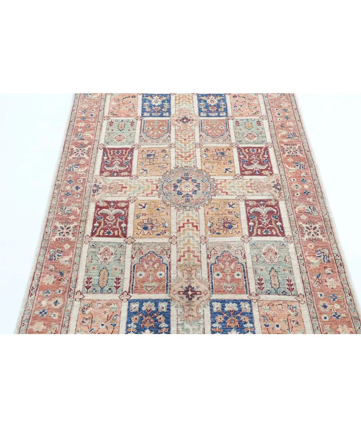 Afghan Bakhtiari Rug 3' 10" x 5' 8" Hand-Knotted | No. AT86320
