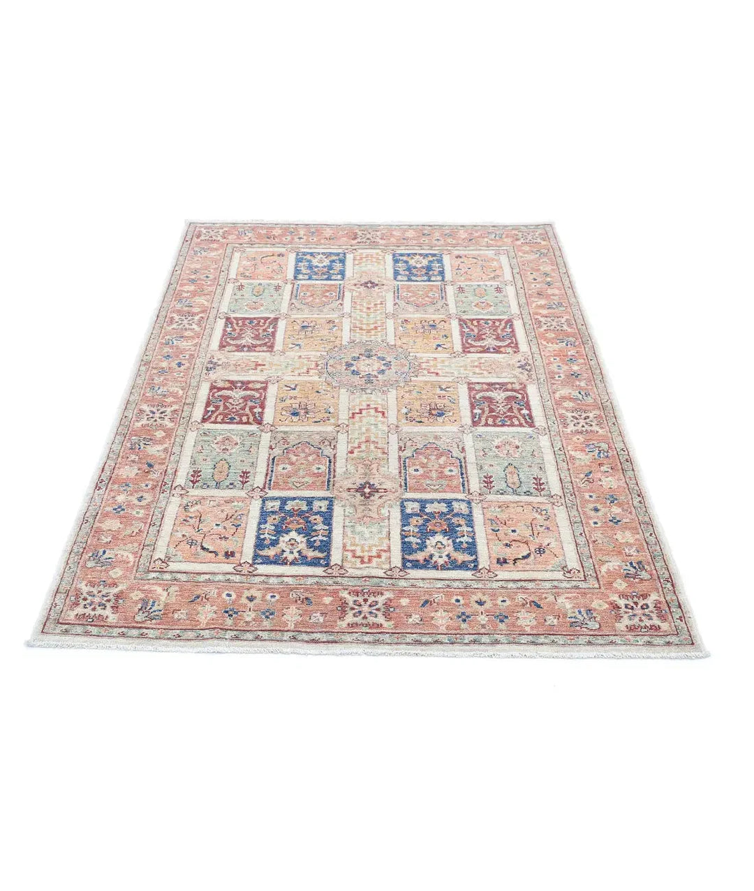 Afghan Bakhtiari Rug 3' 10" x 5' 8" Hand-Knotted | No. AT86320