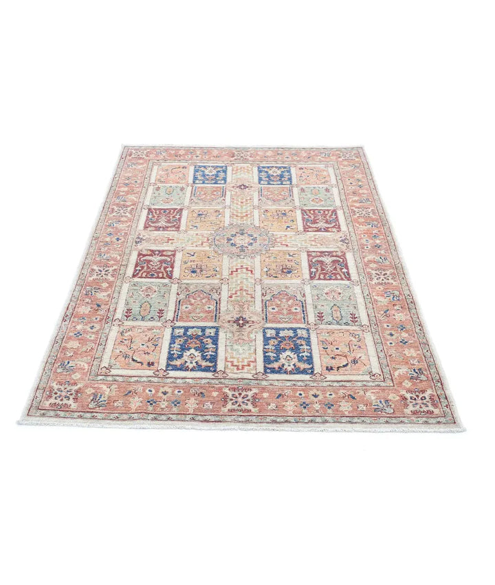Afghan Bakhtiari Rug 3' 10" x 5' 8" Hand-Knotted | No. AT86320
