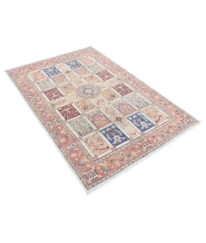 Afghan Bakhtiari Rug 3' 10" x 5' 8" Hand-Knotted | No. AT86320
