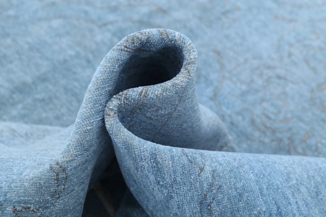 Blue Afghan Overdye Rug 8' 1" x 10' 2" Hand-Knotted | No. AT86397