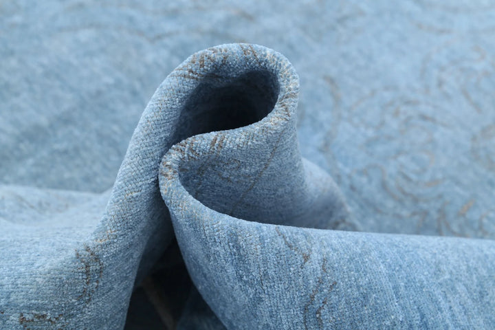 Blue Afghan Overdye Rug 8' 1" x 10' 2" Hand-Knotted | No. AT86397