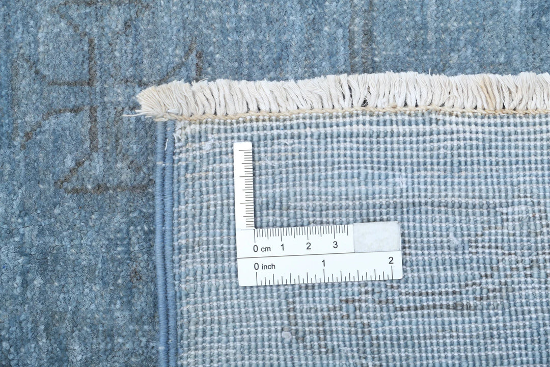 Blue Afghan Overdye Rug 8' 1" x 10' 2" Hand-Knotted | No. AT86397