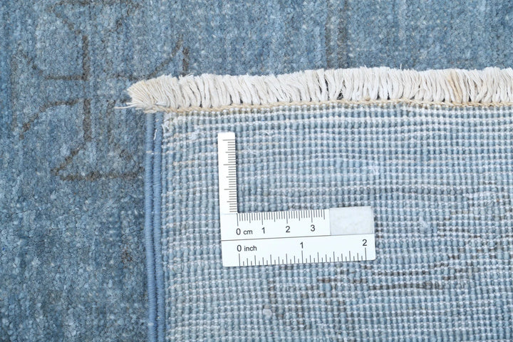 Blue Afghan Overdye Rug 8' 1" x 10' 2" Hand-Knotted | No. AT86397