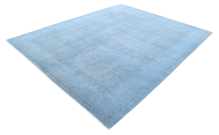 Blue Afghan Overdye Rug 8' 1" x 10' 2" Hand-Knotted | No. AT86397