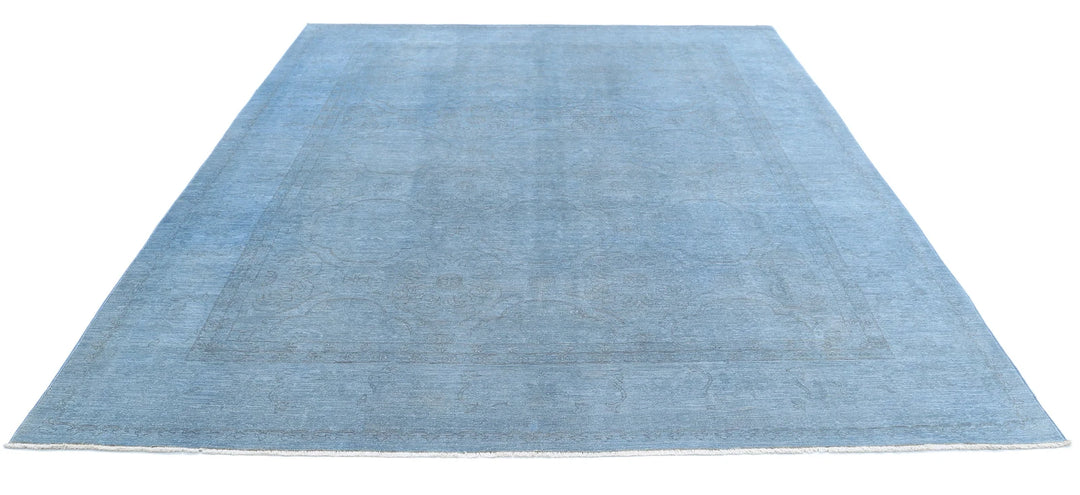 Blue Afghan Overdye Rug 8' 1" x 10' 2" Hand-Knotted | No. AT86397