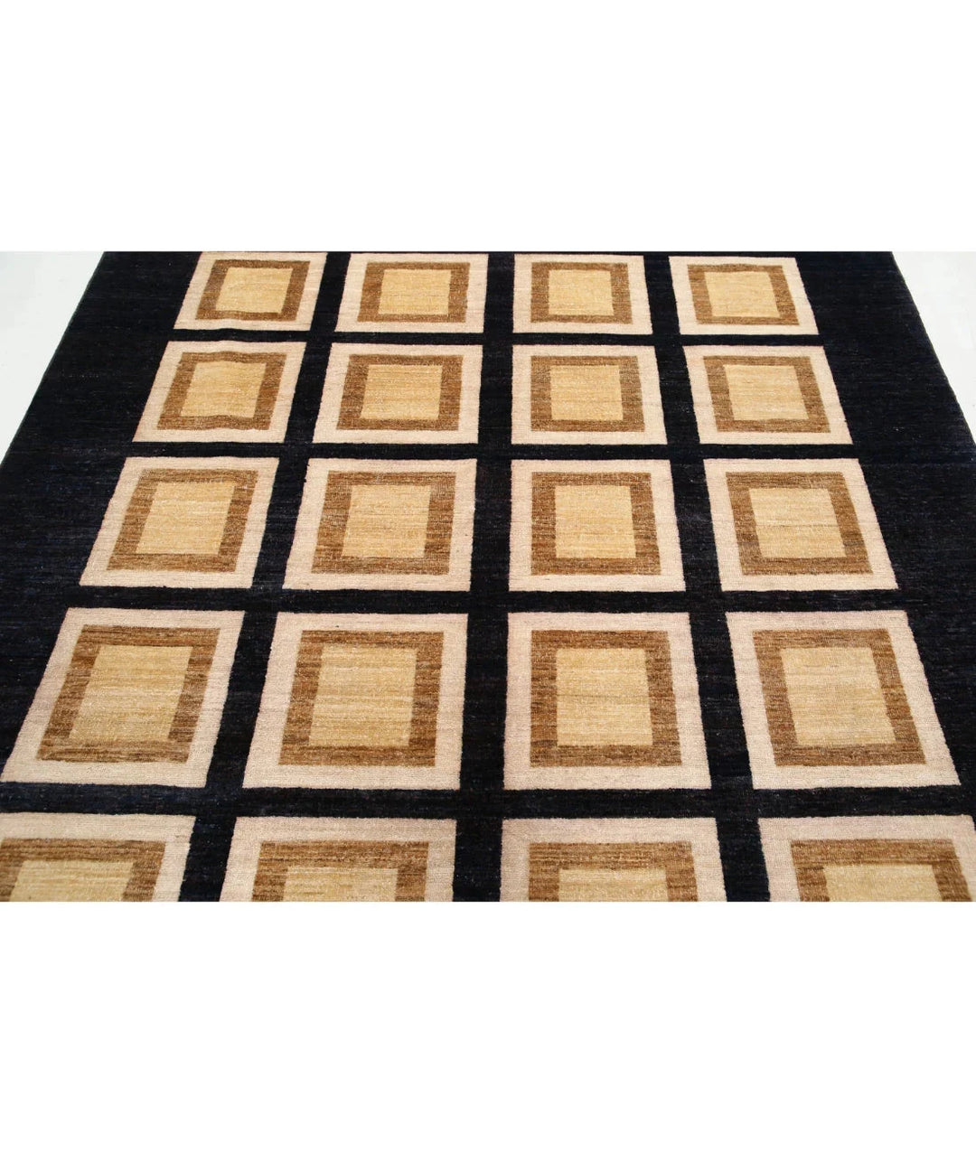 Multicolor Afghan Oriental Rug 6' 5" x 8' 0" Hand-Knotted | No. AT86413