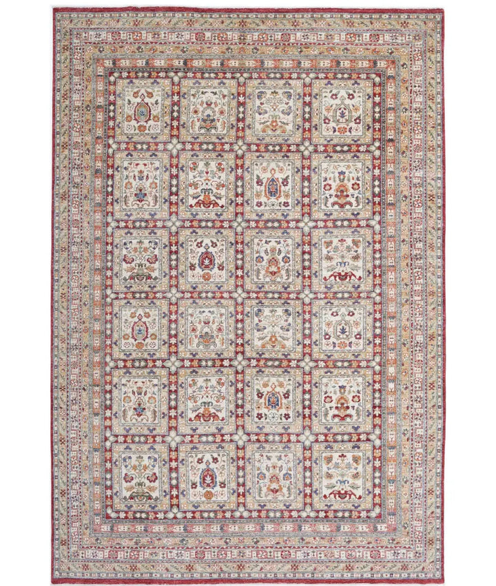 Afghan Bakhtiari Rug 7' 10" x 11' 5" Hand-Knotted | No. AT86496