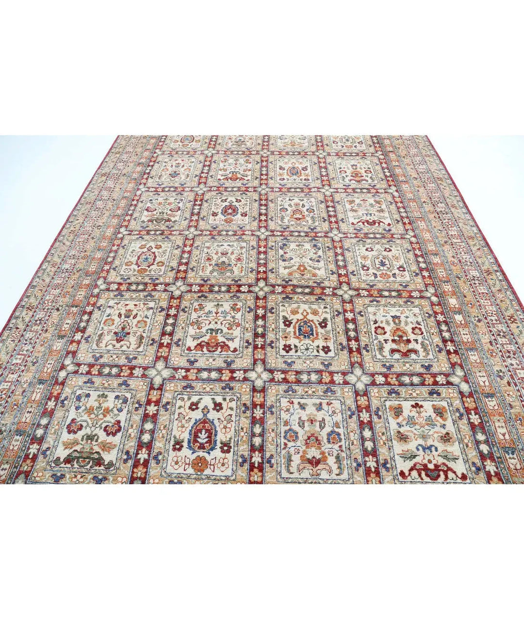 Afghan Bakhtiari Rug 7' 10" x 11' 5" Hand-Knotted | No. AT86496