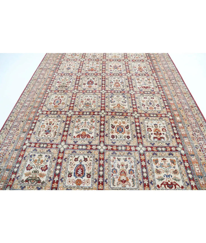 Afghan Bakhtiari Rug 7' 10" x 11' 5" Hand-Knotted | No. AT86496