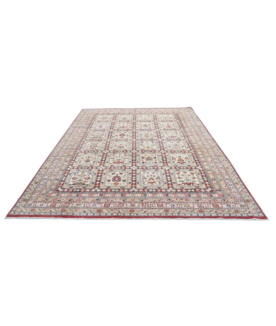 Afghan Bakhtiari Rug 7' 10" x 11' 5" Hand-Knotted | No. AT86496