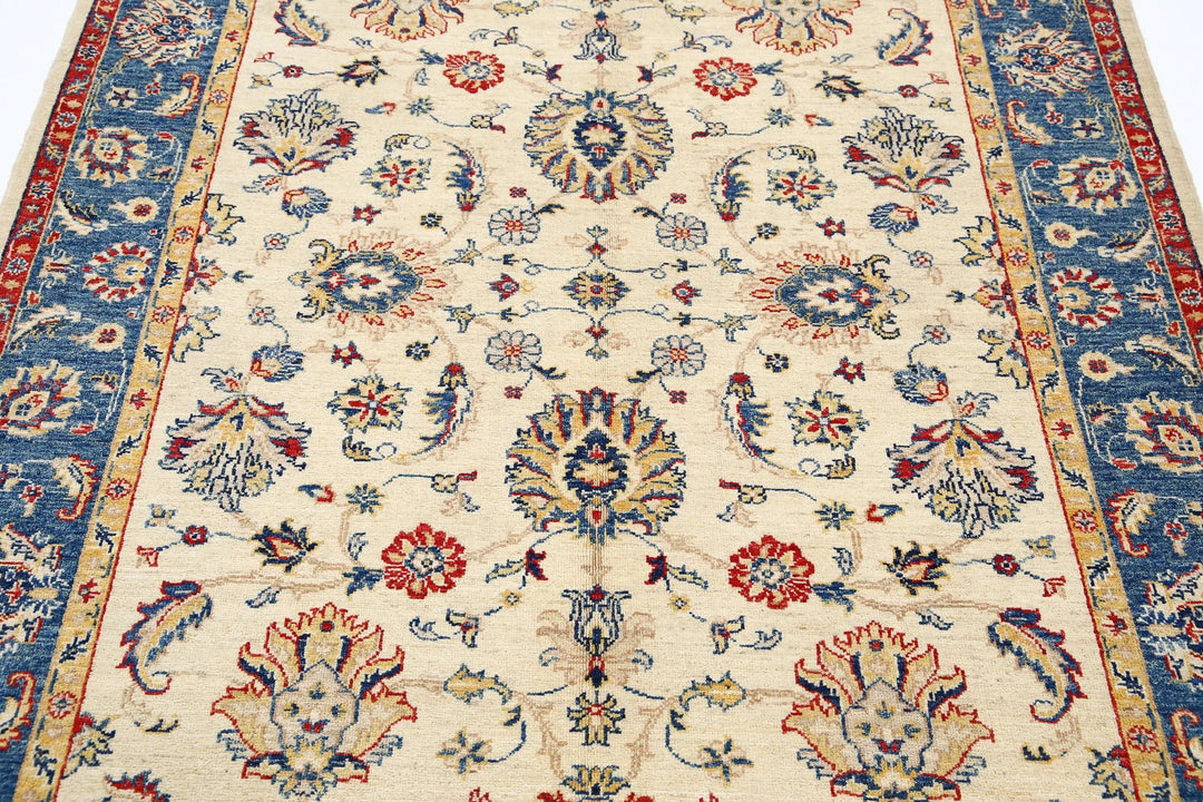 Afghan Ziegler Rug 4' 10" x 6' 7" Hand-Knotted | No. AT86518