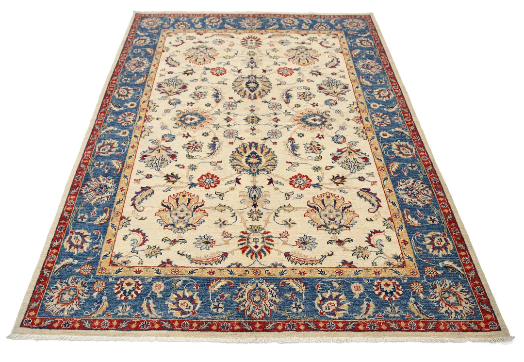 Afghan Ziegler Rug 4' 10" x 6' 7" Hand-Knotted | No. AT86518
