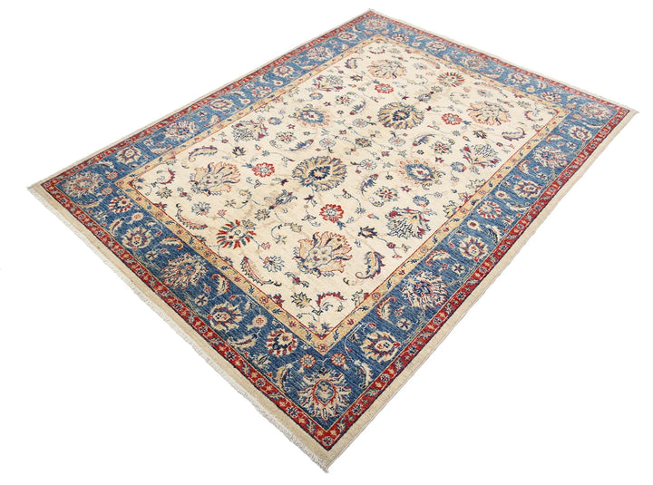 Afghan Ziegler Rug 4' 10" x 6' 7" Hand-Knotted | No. AT86518